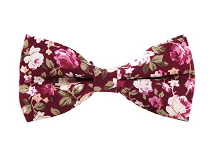 LEVAO Men's Cotton Floral Printing Bow Tie - color: Cb059