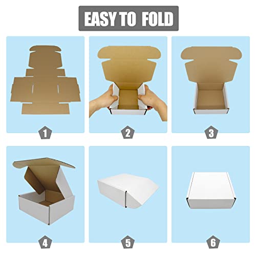 50 Pack 7x6x2” Shipping Boxes, White Cardboard Box Corrugated Mailers Flat Mailing Literature Mailer for Small Business Packaging Gifts Jewelry Craft - size: 7"x6"x2", style: 50 Pack - White