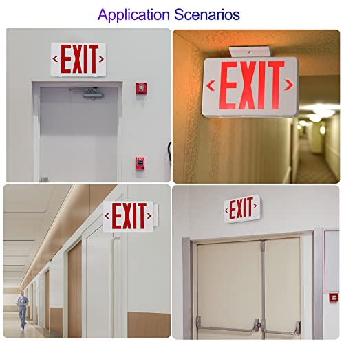 LED Emergency Exit Sign, Universal Mount OSHA Compliant - color: Red, size: 1 Pack