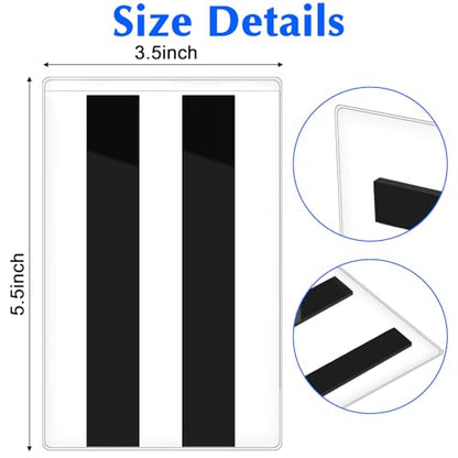 50 Pcs Magnetic Label Holder, 5.5 x 3.5 Inches Pallet Rack Sign Holder with Two Magnetic Strips, Clear Double Sided Window Display Frame Easy Front Opening, Office Rack & Shelf Card Holders