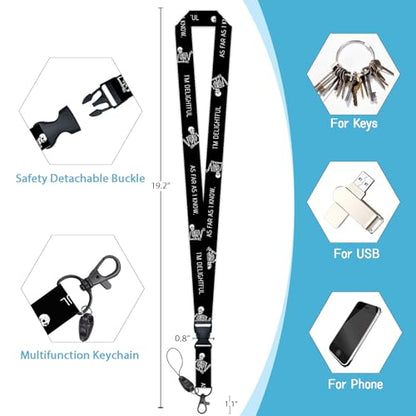Lanyard, Id Badge Holder，Teacher Card Retractable Reel Xray Skull - color: I'm Delightful
