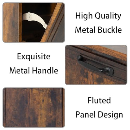 13 Gallons Tilt Out Trash Cabinet, Rustic Brown - color: Rustic Brown