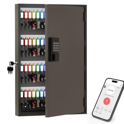 WeHere 120 Key Lock Box Wall Mount Smart Key Cabinet with Keypad for Office - size: 120-Keys