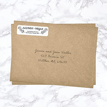 Modern Black and White Rolled Address Labels / 250 Personalized Return Address Labels/Designer Address Stickers in Elegant Plastic Dispenser - size: 250 Labels, style: Modern Black and White