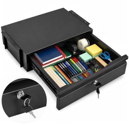 Under Desk Drawer 15.7" x 11.8" x 4.3" with Lock & Keys