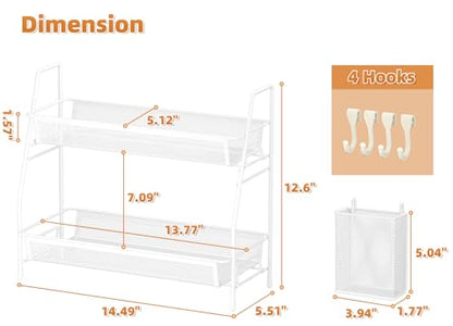 VITVITI 2 Tier Bathroom Countertop Organizer, Vanity Storage Shelf, White - color: 2 Tier Large White