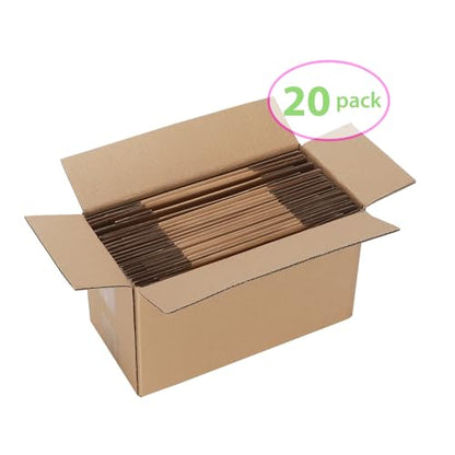 6x4x3 Cardboard Shipping Boxes Set of 20, Brown - size: 6" x 4" x 3"