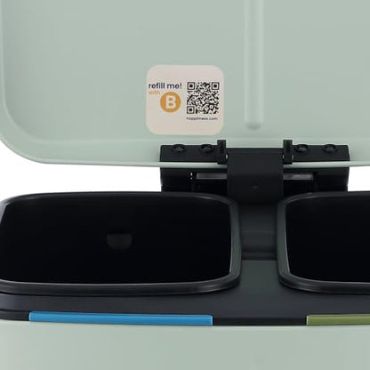 happimess Marco 10.6 Gal Double Bucket Step Trash Can, Pistachio Gelato - color: Pistachio Gelato