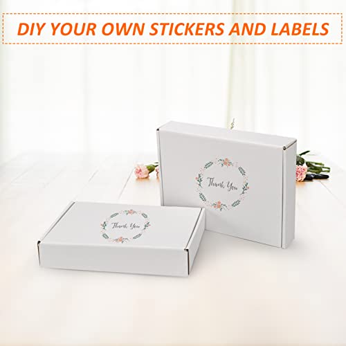 HORLIMER 11x8x2 inches Shipping Boxes Set of 25, White Corrugated Cardboard Box Literature Mailer - size: Select