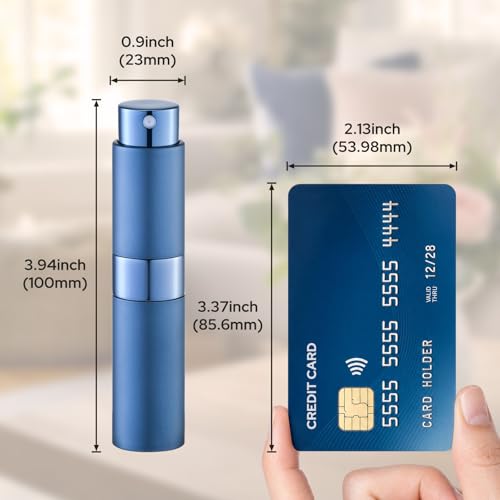LISAPACK 8ml Travel Perfume Bottle Refillable, 3 PCS Cologne Atomizer Spray - color: 3 Blue