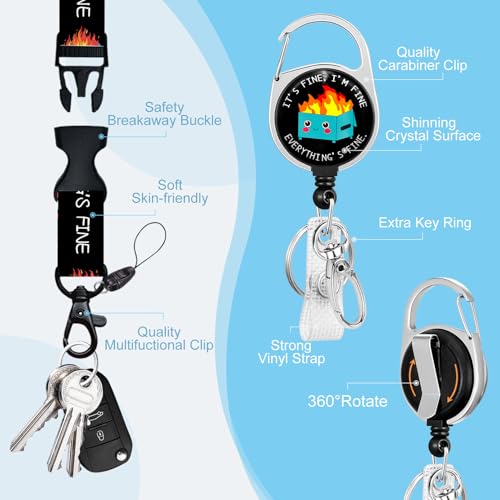 Gctriki Dumpster on Fire Lanyards for ID Badges, Funny Badge Holder Clip - color: Black Dumpster