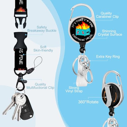 Gctriki Dumpster on Fire Lanyards for ID Badges, Funny Badge Holder Clip - color: Black Dumpster