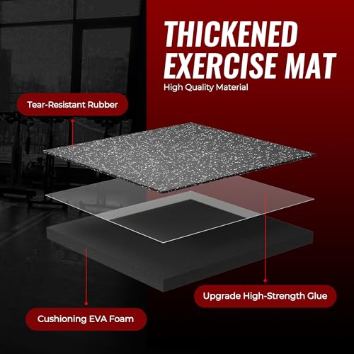 SUPERJARE 0.79'' Extra-Thick 24 Pcs 96 Sq Ft Exercise Equipment Mats - color: Black/Grey, size: 24 Tiles (96 Sq Ft)