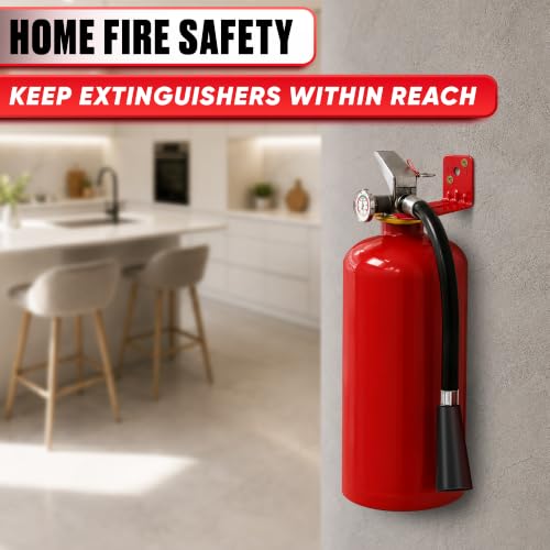 Fire Extinguisher Mount Bracket 4 Pack, Heavy Duty Steel Wall Hooks - size: 2,5 * 2 * 1,8 in