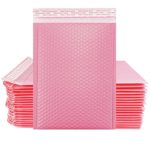 Bubble Mailers 4x6 Inch 50 Pack Small Padded Envelopes Bags(Pink) - color: Pink, size: 4X6 Inches