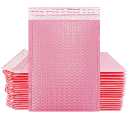 Bubble Mailers 4x6 Inch 50 Pack Small Padded Envelopes Bags(Pink) - color: Pink, size: 4X6 Inches