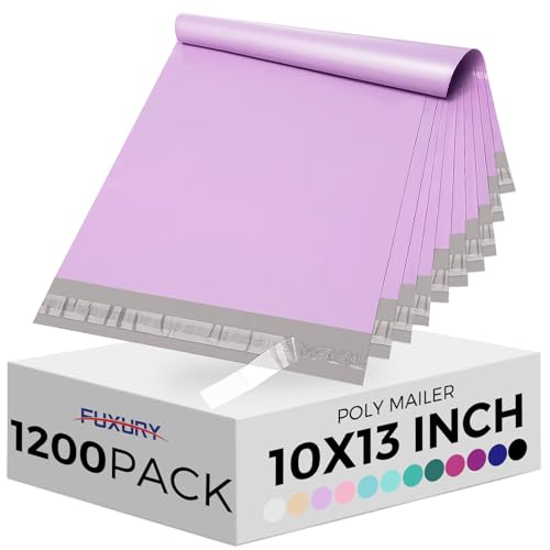 Fuxury Poly Mailers 10x13" 1200Pcs, Bulk Shipping Bags for Clothing Purple - color: Light Purple, size: 10x13" 1200pcs