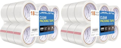 JARLINK 18 Rolls Clear Packing Tape, Heavy Duty Packaging Tape (Pack of 2) - size: 18 Rolls (2.7mil / 60 yd) (Pack of 2)