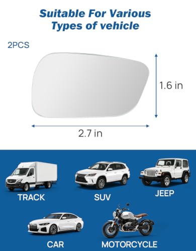JOYTUTUS Blind Spot Mirror 2 Pack HD Frameless Convex Glass for Wide Angle View and Safer Lane Changing Compatible with Cars SUVs Trucks RVs Easy Stick On & Long Lasting Durability - size: Wedge-Shaped
