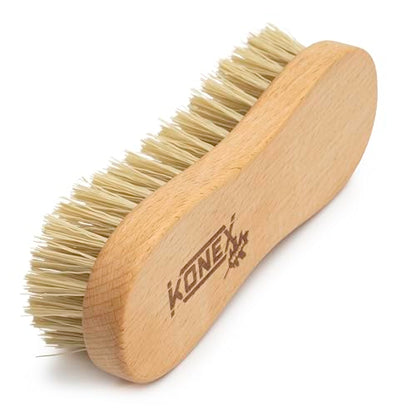 KONEX Nylon Fiber Economy Utility Cleaning Hand Brush | Heavy Duty Hand-Held Scrub Brush Stiff Bristles | Wooden Body, Ideal Scrub Brushes for Cleaning (Peanut Shaped) (Pack of 2) - size: 1 Count (Pack of 2)