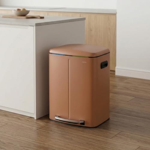 happimess Marco 10.6 Gal Double Bucket Step Trash Can, Clay Rose - color: Clay Rose