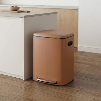 happimess Marco 10.6 Gal Double Bucket Step Trash Can, Clay Rose - color: Clay Rose
