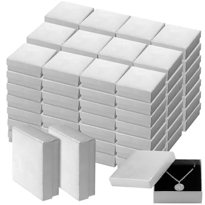 Tenceur 100 Pcs Jewelry Gift Boxes Jewerly Box - color: Silver, size: 3.5 x 3.5 x 1.2 in