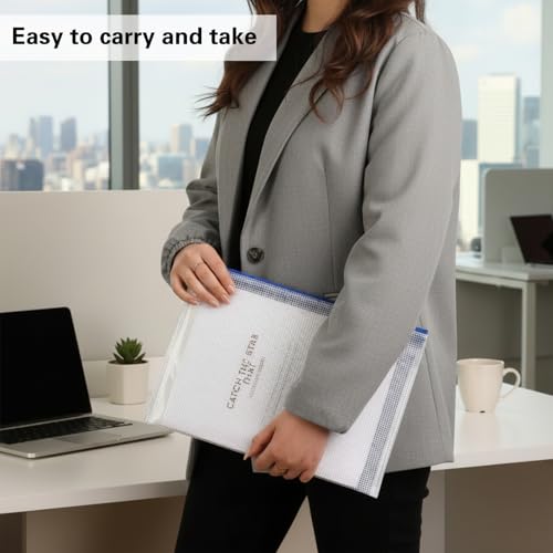 EOOUT 24pcs Mesh Zipper Pouch Bags A4 Document Bag, 13.5x9 Inches, Plastic Zip File Folders, Puzzles, Board Game Storage for Organizing Office Home - style: A4-24pcs
