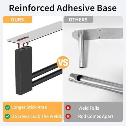 Jesginboo Under Cabinet Paper Towel Holder, Adhesive, Matte Black - color: Black