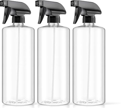 Bar5F 32 oz Empty Plastic Spray Bottles with Trigger, 3-Pack