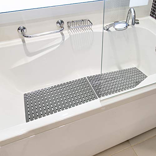 BEMISO Shower Mat Non Slip Bathtub Mat 27.5 x 15.7 Inch Bath Mat for Tub - color: Gray, size: 27.5 x 15.7 inches