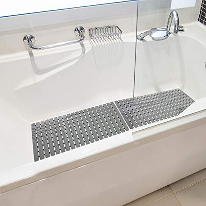 BEMISO Shower Mat Non Slip Bathtub Mat 27.5 x 15.7 Inch Bath Mat for Tub - color: Gray, size: 27.5 x 15.7 inches