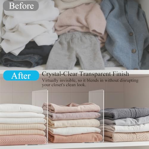 Clear Acrylic Shelf Dividers Closet Organizers for Organization Enthusiasts - size: 12"Tall x 12"Deep