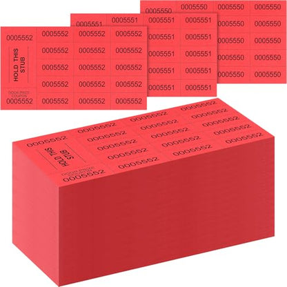 Kosiz 15 Bid 504 Raffle Ticket Sheets Chinese Auction Tickets, Red - color: Red, size: 15 Bid
