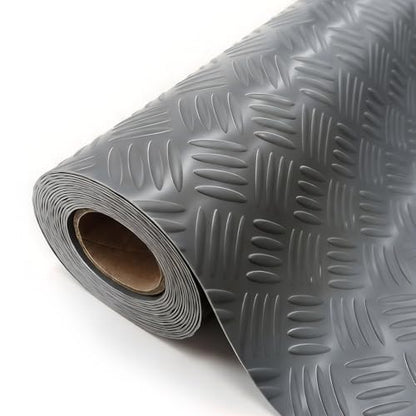 StellarStar 4x10 FT Garage Floor Mat, 2mm Thickened Ribbed Diamond Plate - color: Gray(4-Tier Diamond), size: 4x10 FT