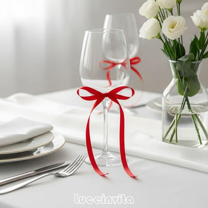 Luceinvita 5" X 7" Red Satin Ribbon Bows (50 Packs) - color: Red, size: 5x7 Inch - 50pcs