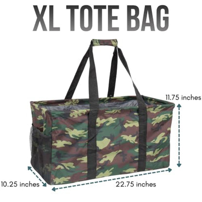 Extra Large Utility Tote Bag - Oversized Collapsible Beach Bag - Camo - color: Camo