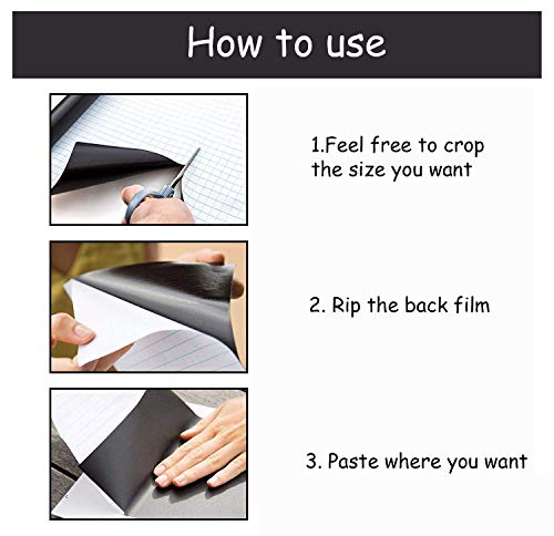 Chalkboard Contact Paper Roll - 17.3” x 78.7” (6.5 Feet) - 5 Chalks Included - Self Adhesive Chalk Paper Removable DIY Blackboard Wall Sticker for School, Office, Home, Art - Black Chalkboard Stickers - color: Black
