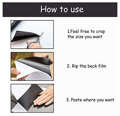 Chalkboard Contact Paper Roll - 17.3” x 78.7” (6.5 Feet) - 5 Chalks Included - Self Adhesive Chalk Paper Removable DIY Blackboard Wall Sticker for School, Office, Home, Art - Black Chalkboard Stickers - color: Black