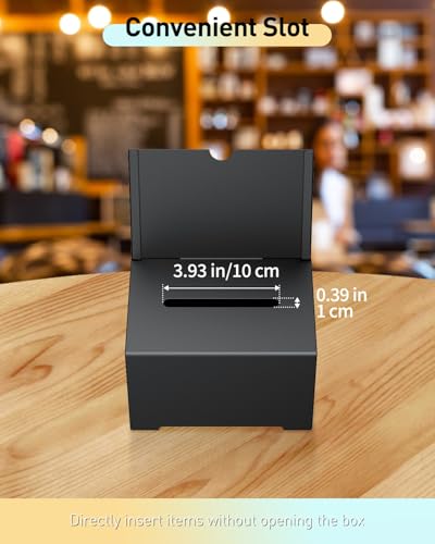 Uniclife 2 Pack 6.4"x 4.7" x 4" Black Metal Donation Box with Slot Lock - size: 2 Pack
