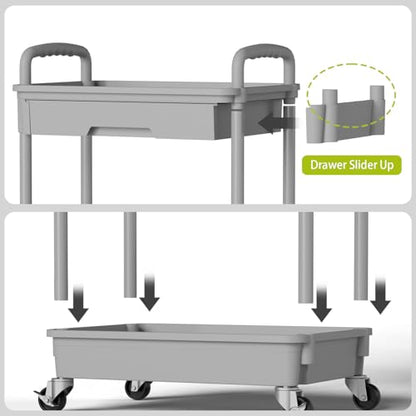 Sorgion 5 Tier Rolling Cart Organizer,Bathroom Cart Organizers with Wheels Laundry Room Organization Mobile Shelving Unit Utility Cart Storage Shelves Multi-Functional for Office, Home(Grey) - size: 5Tier-Grey