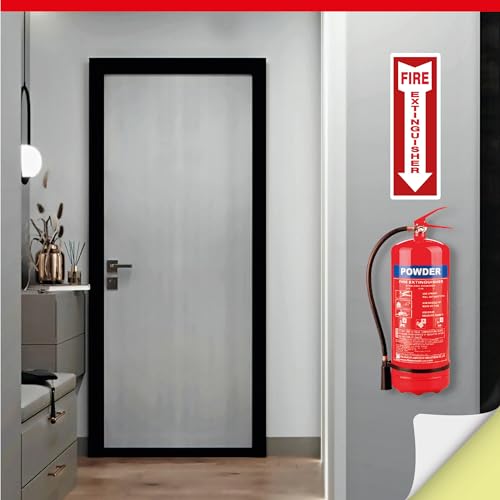 OLANZU Fire Extinguisher Decals and Labels for Wall, 5 Pack, 4x12" - size: Pack of 5