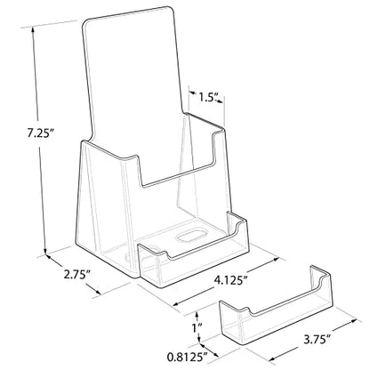 Azar Displays 252922-25PK Counter Trifold Brochure Holder with Business Card Pocket, 25-Pack - size: 25-Pack, style: Business Card Pocket