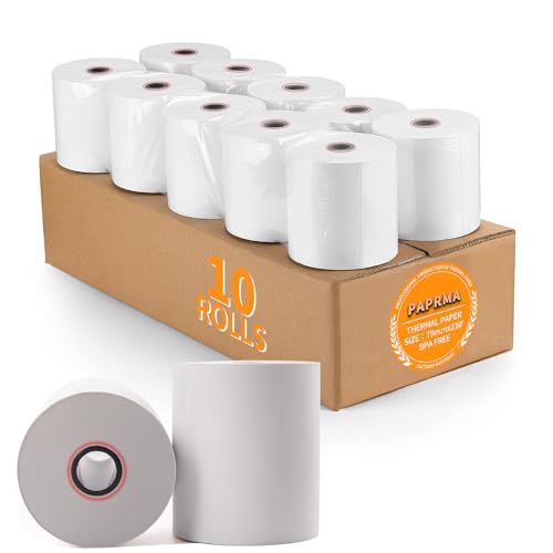 3 1/8'' x 230ft' Thermal Paper Receipt 10 Rolls, Receipt Paper POS Cash Register Paper for Credit Card Machine Square Terminal Printer - size: 3 1/8" x 230ft, style: 10 Rolls