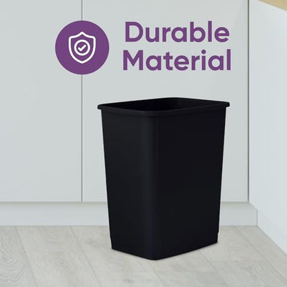 Superio 4.5 Gallon Plastic Trash Can, Waste Bin for Home, Kitchen, Office, Bedroom, Bathroom- 18 Qt (6, Black) - color: 6, Black, size: 4.5 Gallon