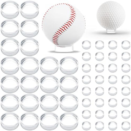 100 Pcs Baseball Holder Ring Stand 0.6/1.22 Inch Round Acrylic Stands, Small Display Stand Ring Clear Sphere Holder for Small Balls, Baseball, Golf Ball, Crystal Ball, Egg Stand, Marble, Softball - size: Stand: 0.6 1.22 in-100 pcs