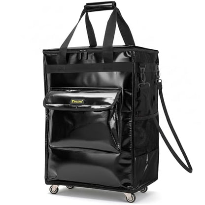 BALEINE Reusable Grocery Bag on Wheels, Foldable Rolling Tote Bag - color: Black, size: Small