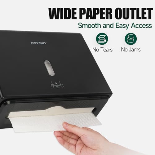 anydry 200-Sheet Paper Towel Dispenser Wall Mount (Folded Size ≤ 10 x 3.1) - color: Classic Black