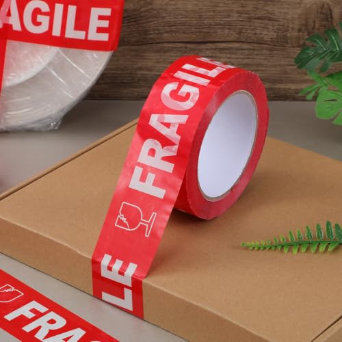 Ipetboom Fragile Warning Tape for Shipping and Moving Boxes, 1 Roll 109Yard