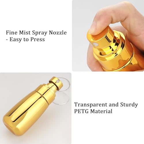 Cosywell Travel Spray Bottle 3 Pack 2oz 60ml Gold+Pink+Clear - color: Gold+Pink+Clear, size: 2 oz